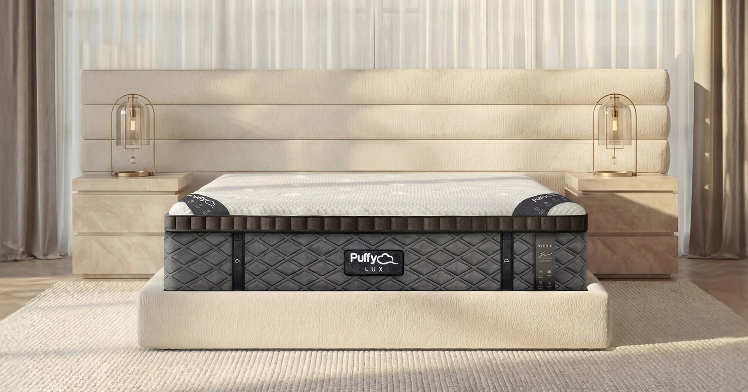 Puffy Lux Hybrid mattress with cooling cloud foam and pocketed coils