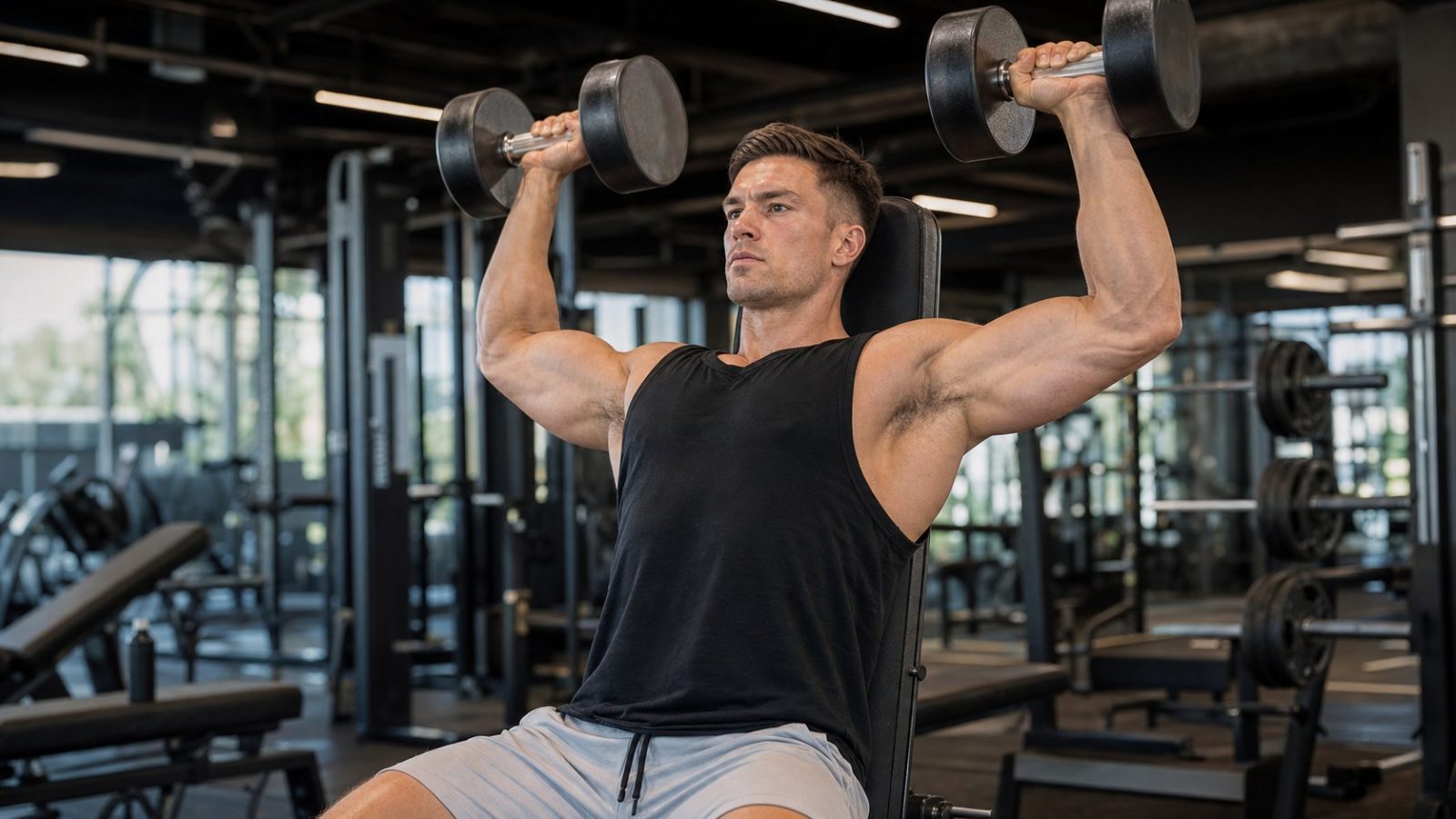 Seated Dumbbell Shoulder Press: How to Do It, Muscles Worked & Common Mistakes